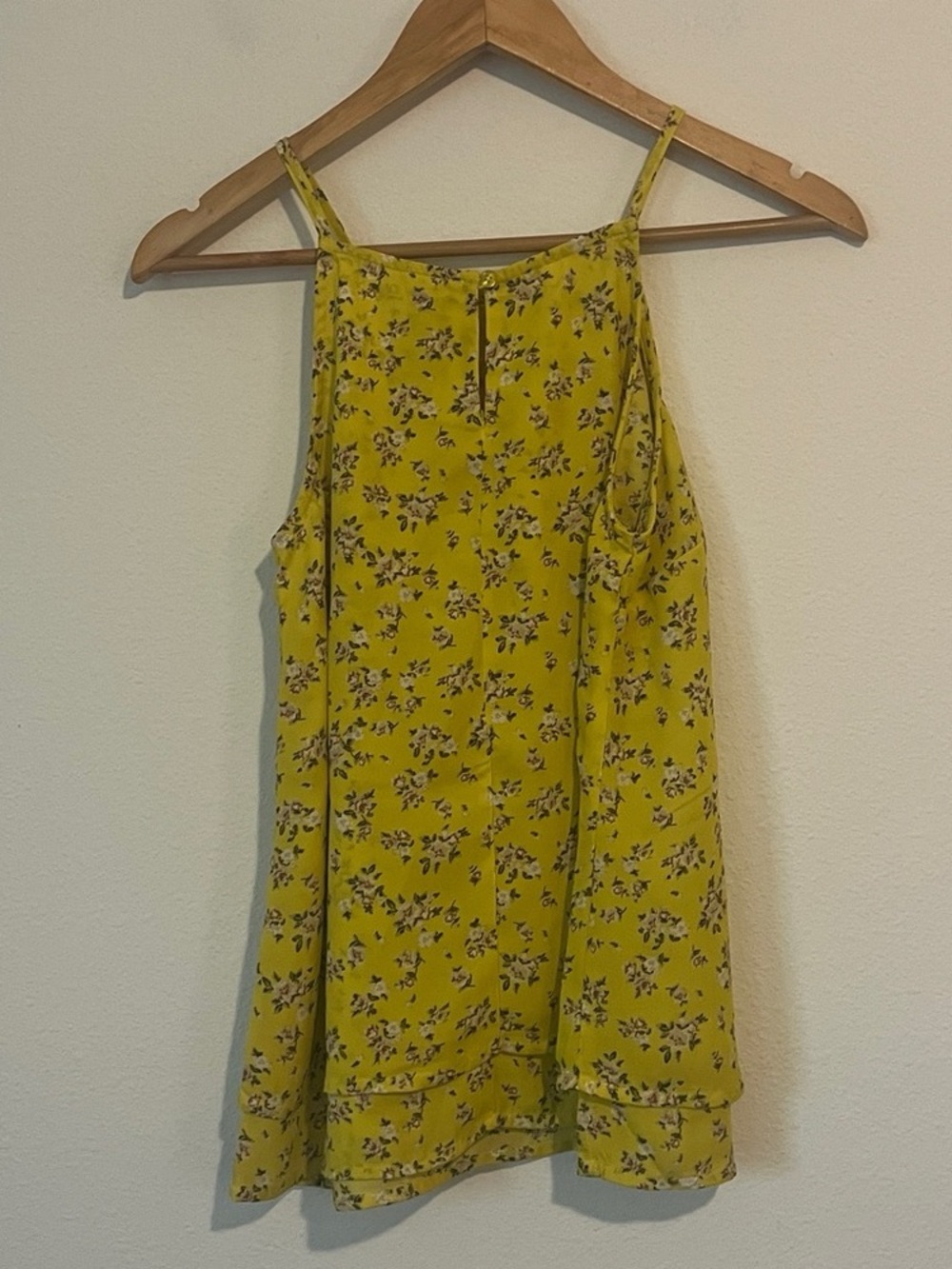 Blue Rain Yellow Floral Cami with Spaghetti Straps